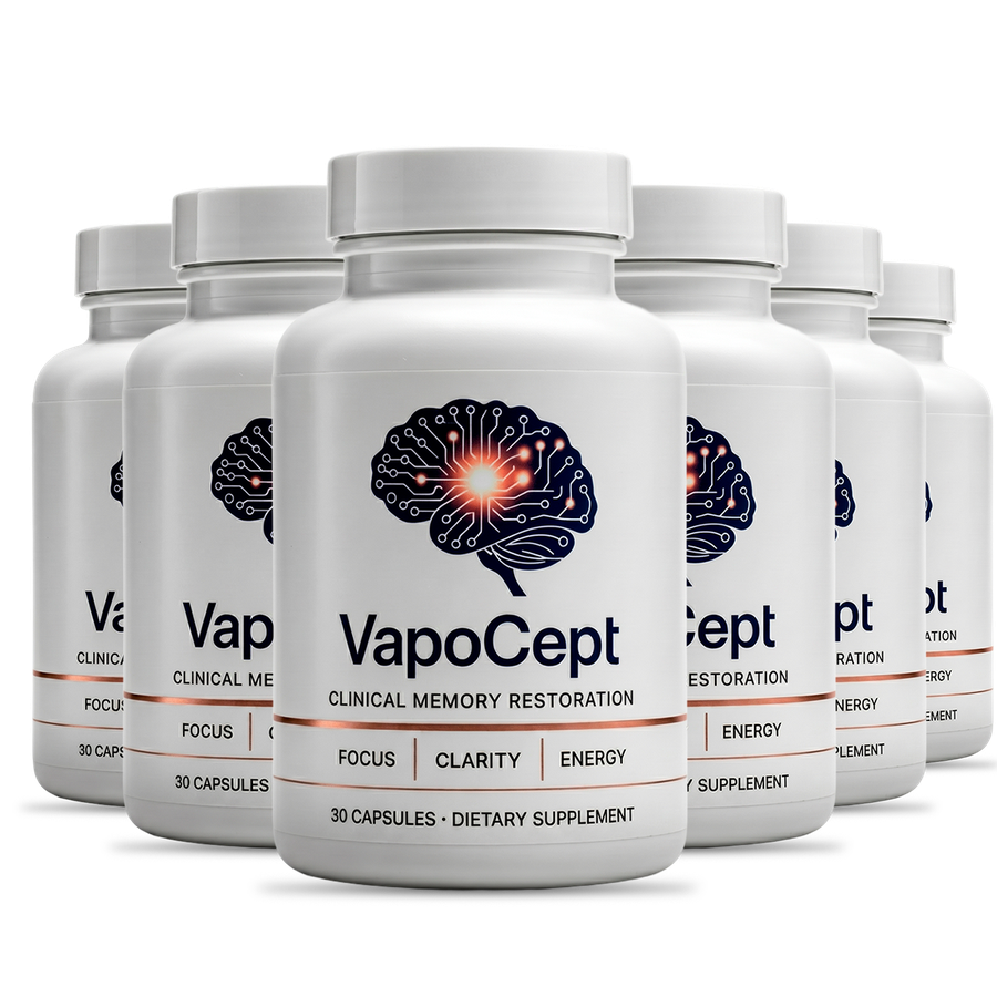 VapoCept 6 bottle package — what is VapoCept, 180 day supply of cognitive support capsules